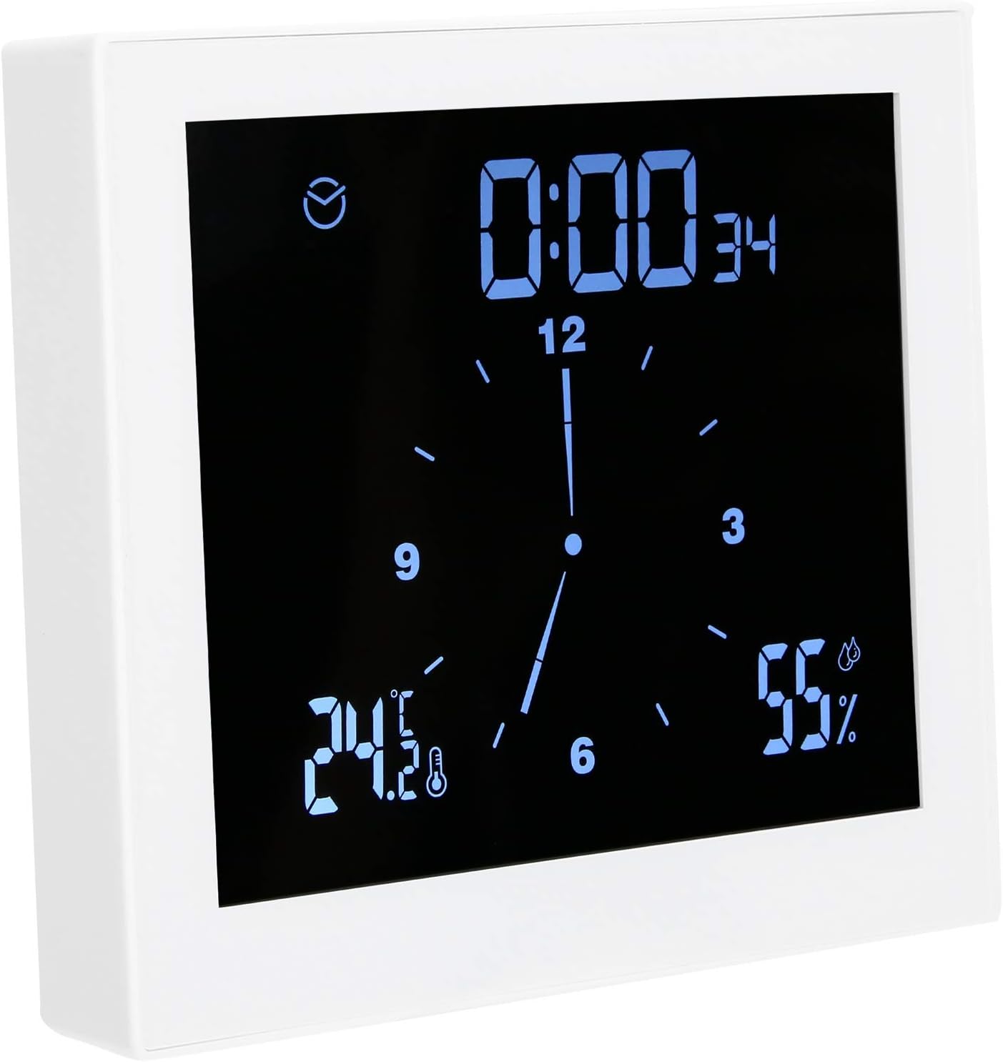 Angled view of the YOUTHINK TSWP10 Bathroom Clock