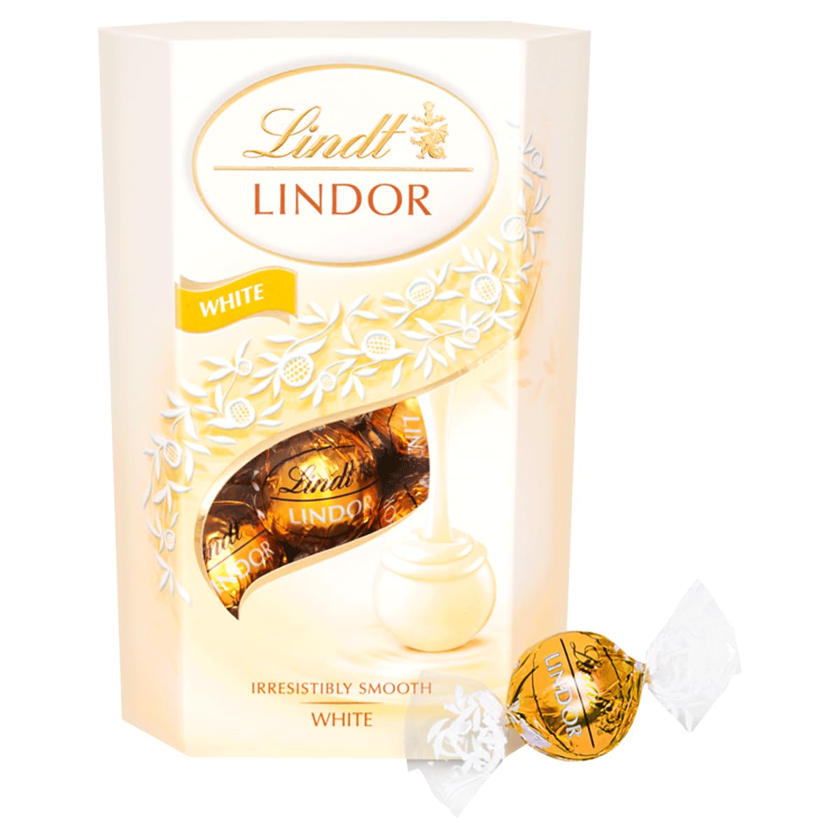 Lindt Lindor White Chocolate Truffles – 200g Box (Approx. 16 Balls) – Smooth Filling – Gift, Birthday, Congratulations Treat