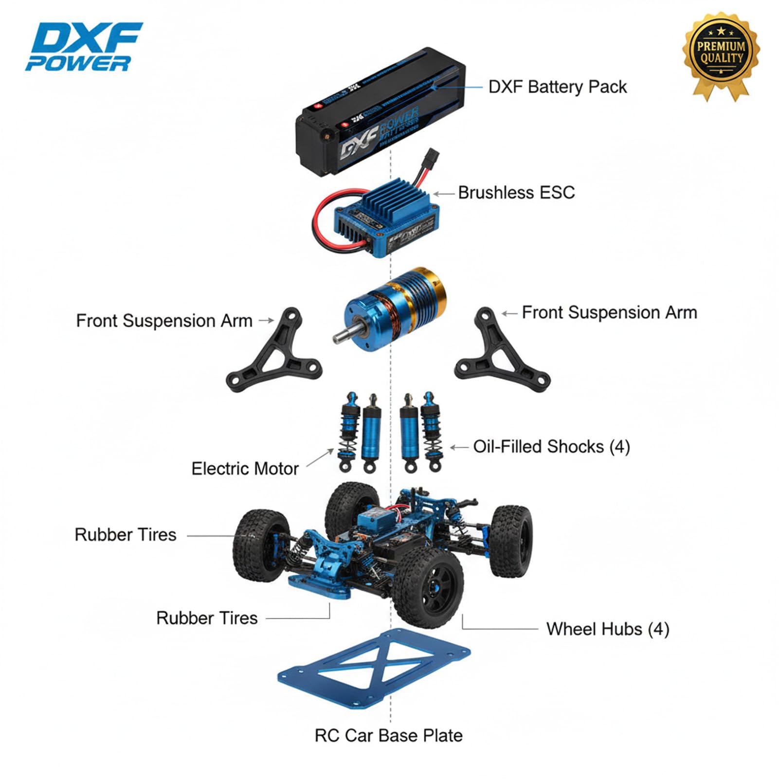 DXF 2 Confezioni Batteria LiPo 2S HV 7.6V 9200mAh 130C con Spina 5mm Deans T per Auto RC Aereo Elicottero Hobby Alta Potenza Lunga Durata Alte Prestazioni Ampiamente Usato