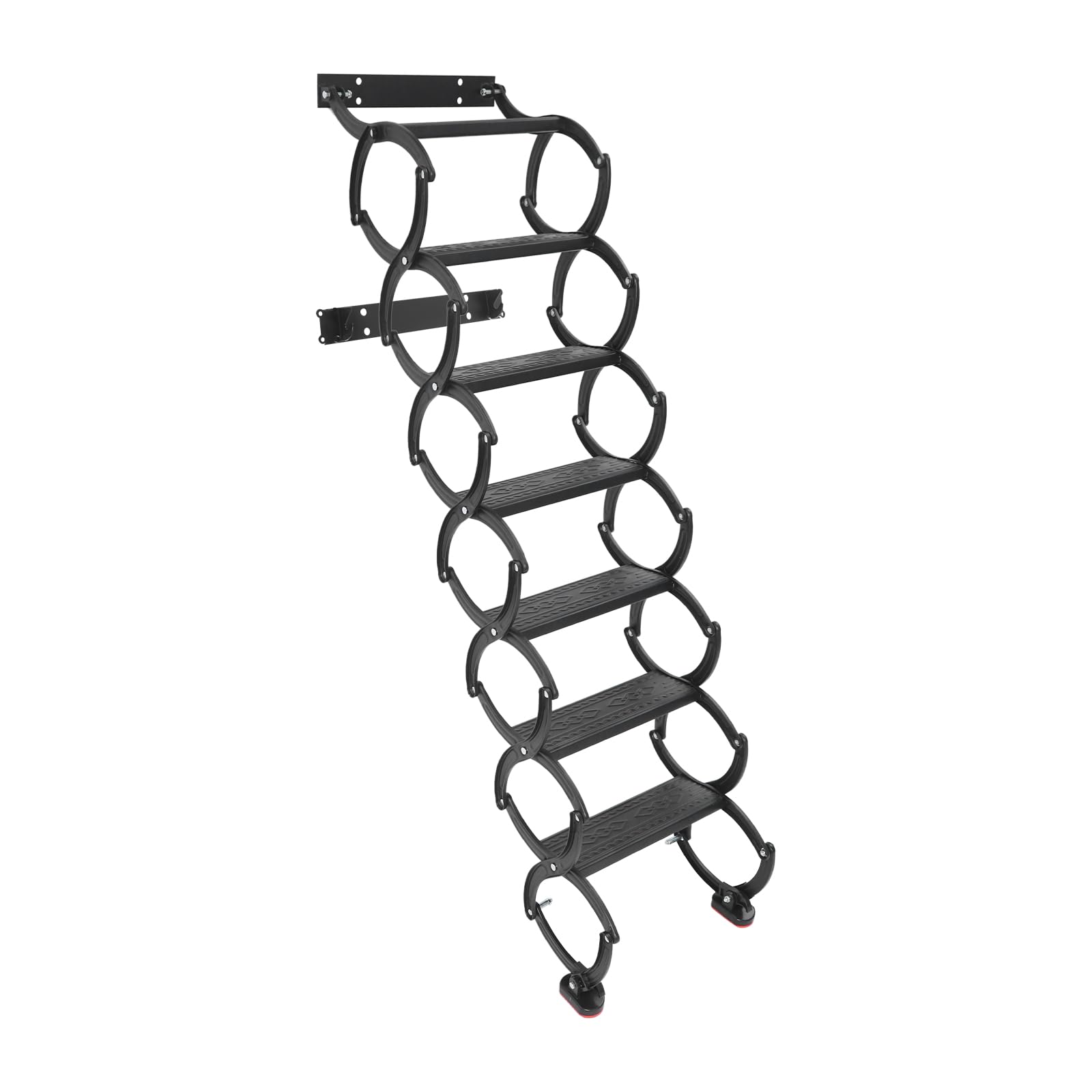 Escalera para el ático, 7 escalones Escalera plegable extensible montada en la pared, Escalera de ático montada en la pared, escalera de desván con escalones antideslizantes, escaleras