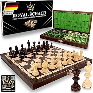 Apeqi Royal Schachspiel Holz 34,5x34,5cm