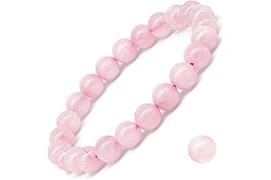 Handmade Rose Quartz Crystal Gemstone Bracelet 8MM Meditation Anxiety Healing Unisex Jewelry 7.5"