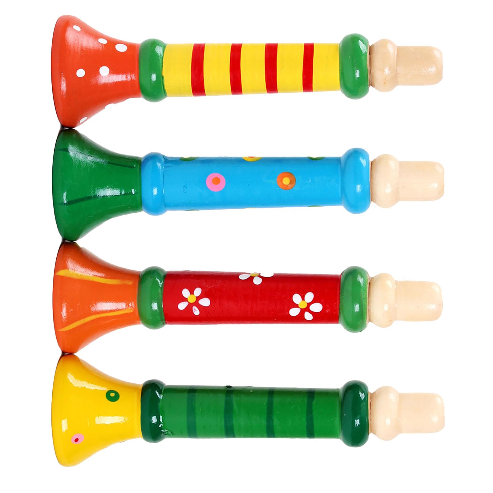 RASTKY Durable Wooden Trumpet Toy for Kids, Lightweight Trumpet Musical Instrument, Educational Music Education Whistle, Portable for Travel — view 3