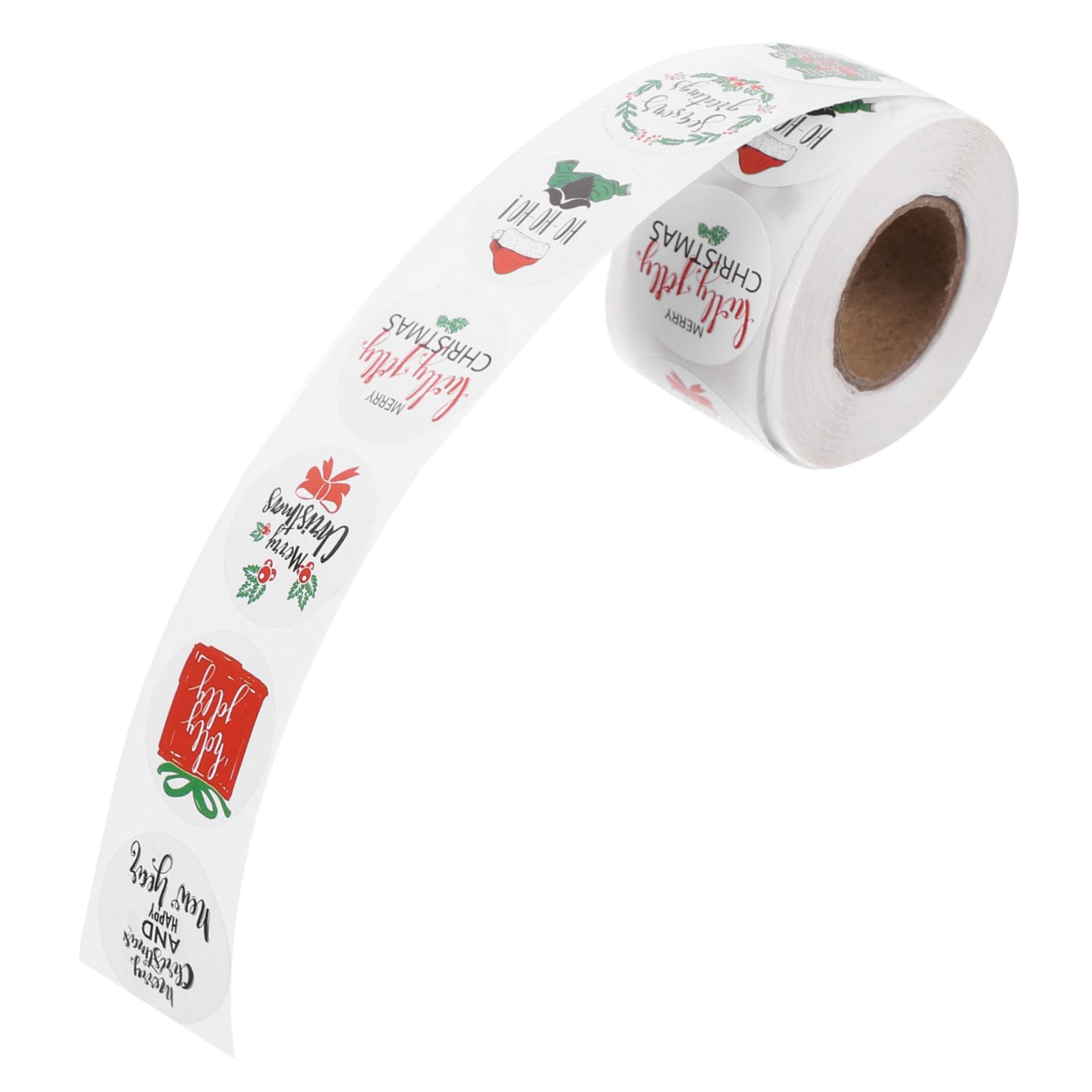 STOBOK 5rotoli Adesivi Natalizi Merry Christmas Stickers Per Regali Decorazioni Biglietti Di Ringraziamento e Matrimoni Da Design e Autoadesivo