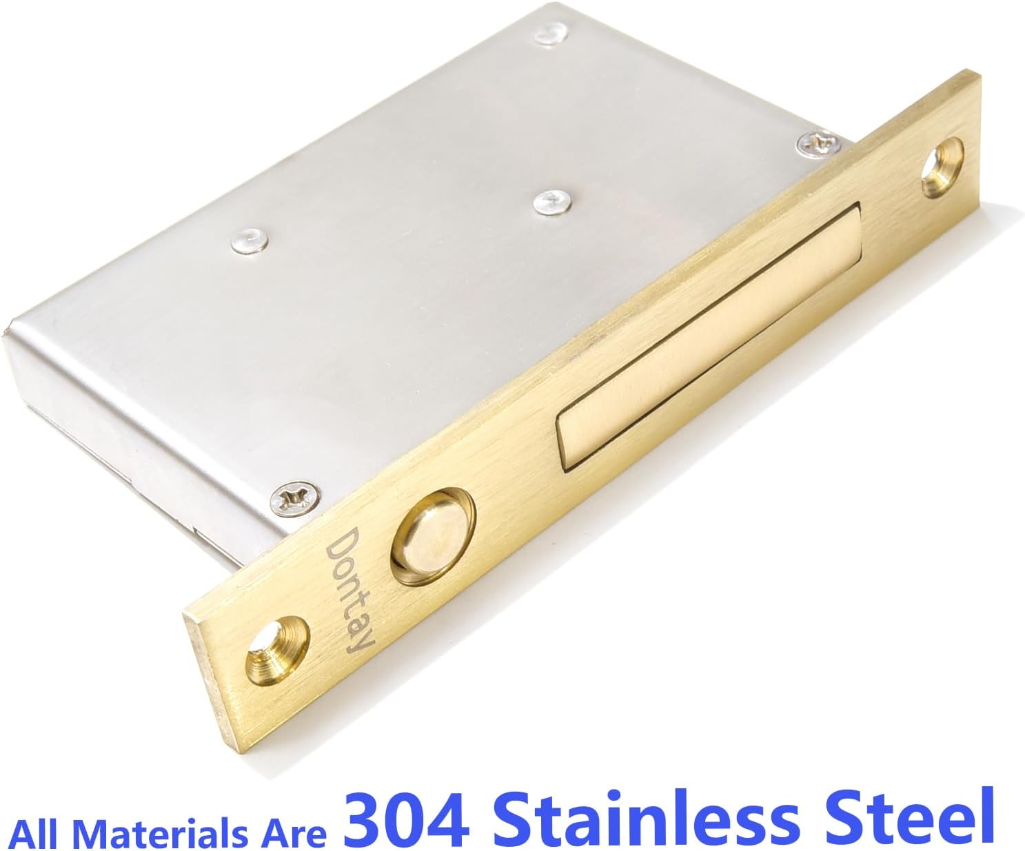 Dontay 2 Pack Pocket Door Edge Pull, Push Automatic Bounce Switch, Hidden Pop-up Door Handles, Sliding Door Pull Hardware, Flush Pull Ring, Easier to Grasp and Use (2, Satin Brass)