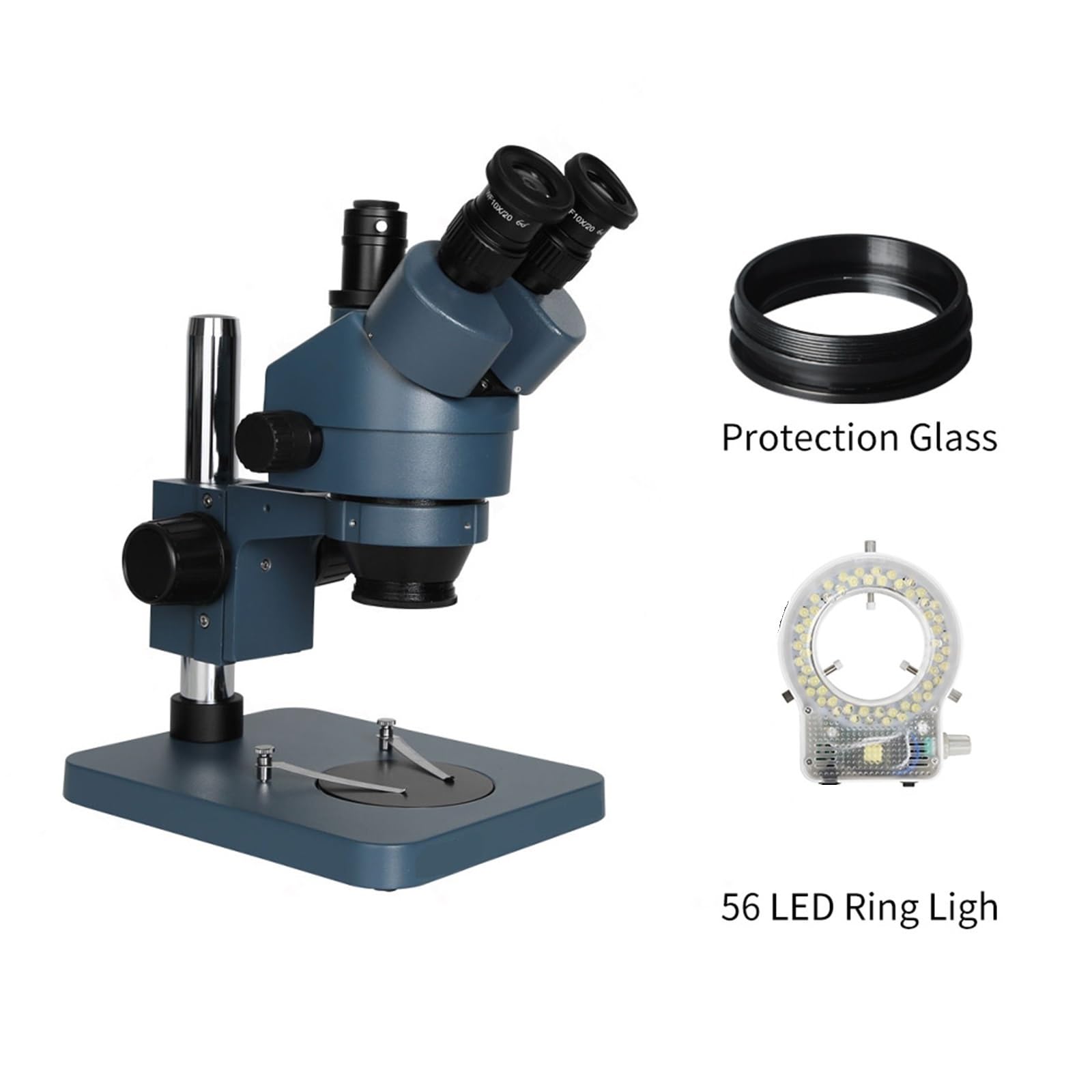 Microscopio Stereo Trinoculare Simul-focale 56LED Luce Ausiliaria Obiettivo For L'industria Della Saldatura(Set 1)