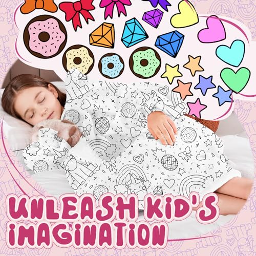 Image of Wearable Blanket Hoodie for Kids, Coloring Teen Hoodie Blanket