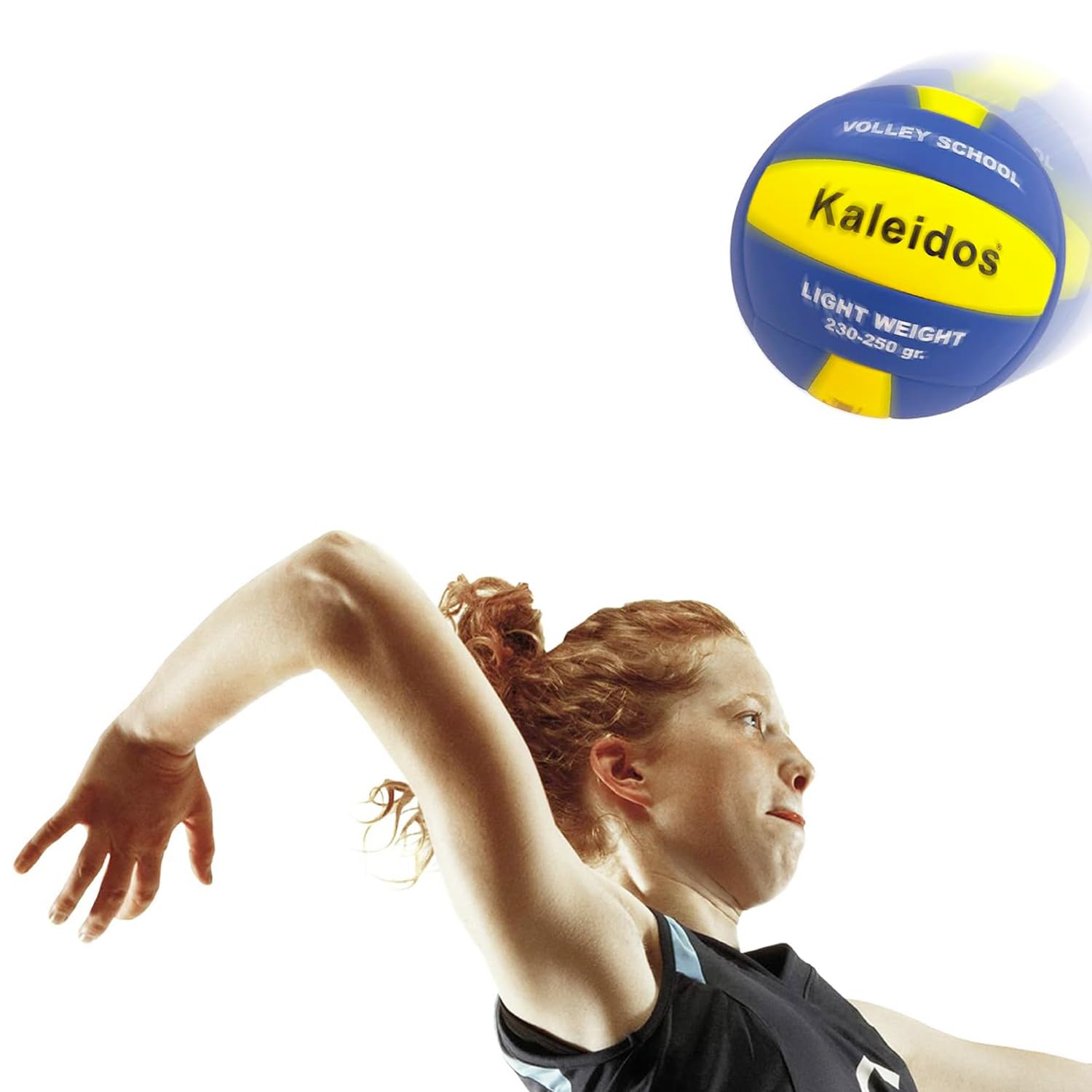 MONDO Sport - Boule de Jeu Volley School Taille 5 Indoor Soft Touch Faux Cuir 250 g Couleur Jaune, Bleu - 13066
