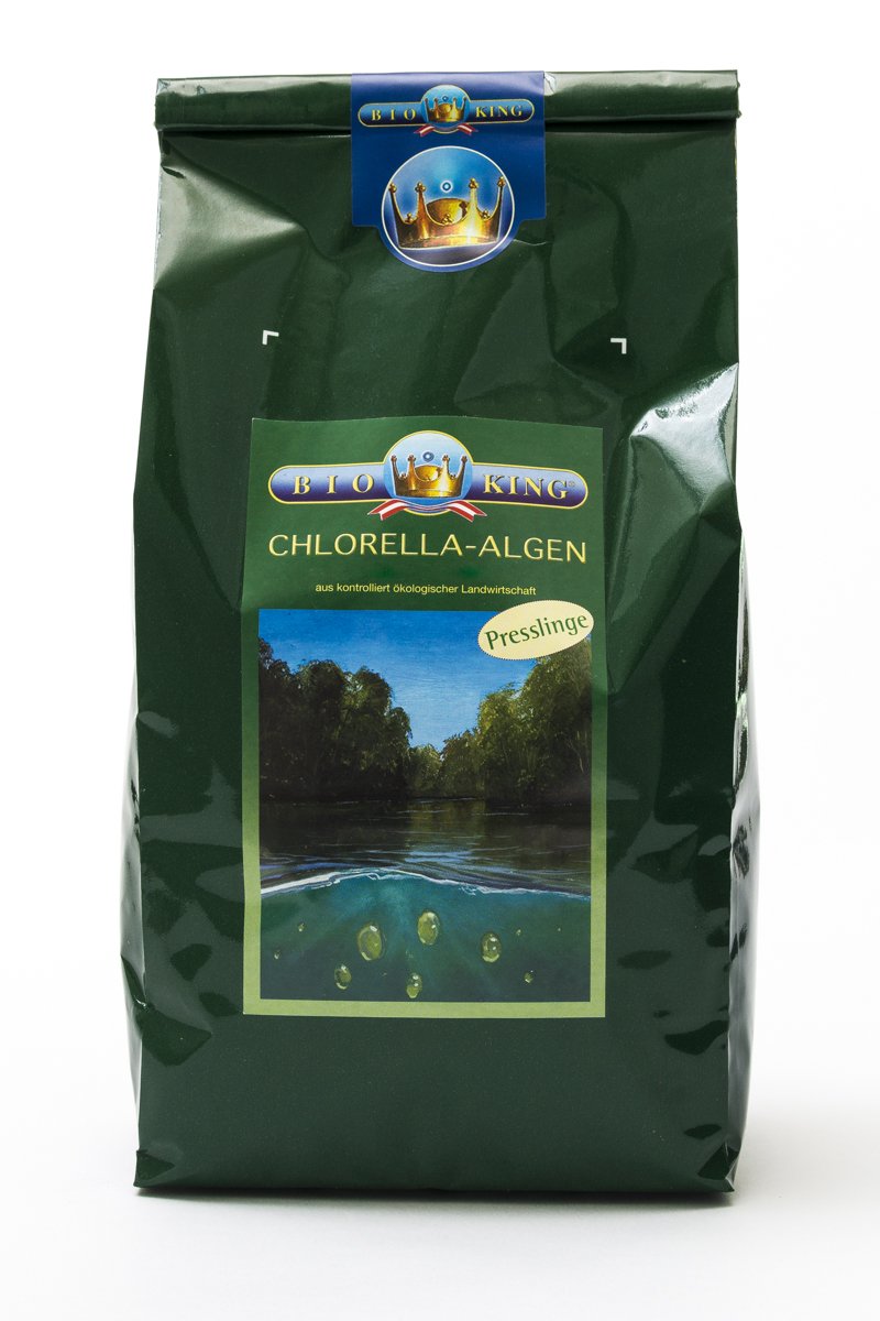 BioKing 1kg CHLORELLA-ALGEN, Presslinge zur Nahrungsergänzung aus kontrolliert ökologischem Anbau