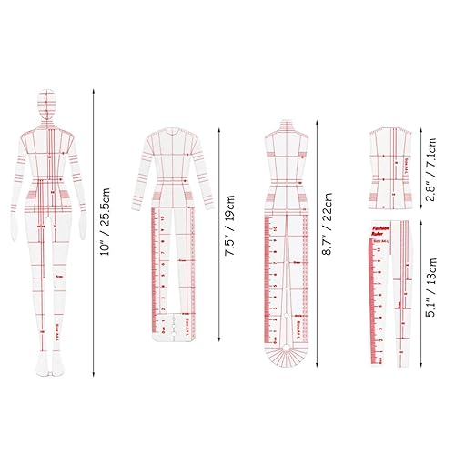 Miniatura 3 de Regla de plantilla de moda de curva francesa de acrílico, patrón de medición, patrón de medición, reglas de calificación, herramientas de costura