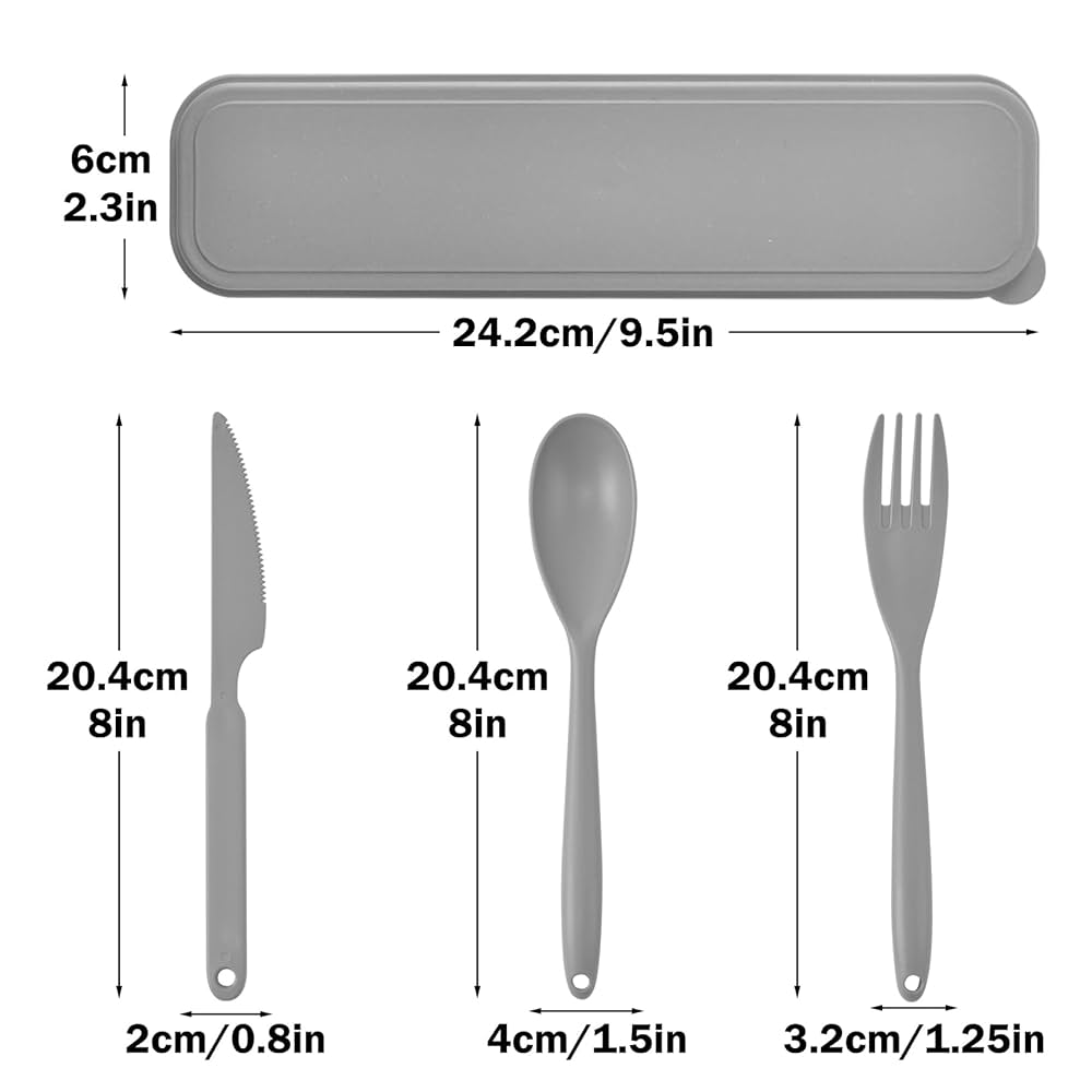 Portable Travel Cutlery Set - Wheat Straw Fork, Spoon & Case, Eco-Friendly Dinnerware For Students, Office & Camping - From Dinnerware Sets - Price 5.45