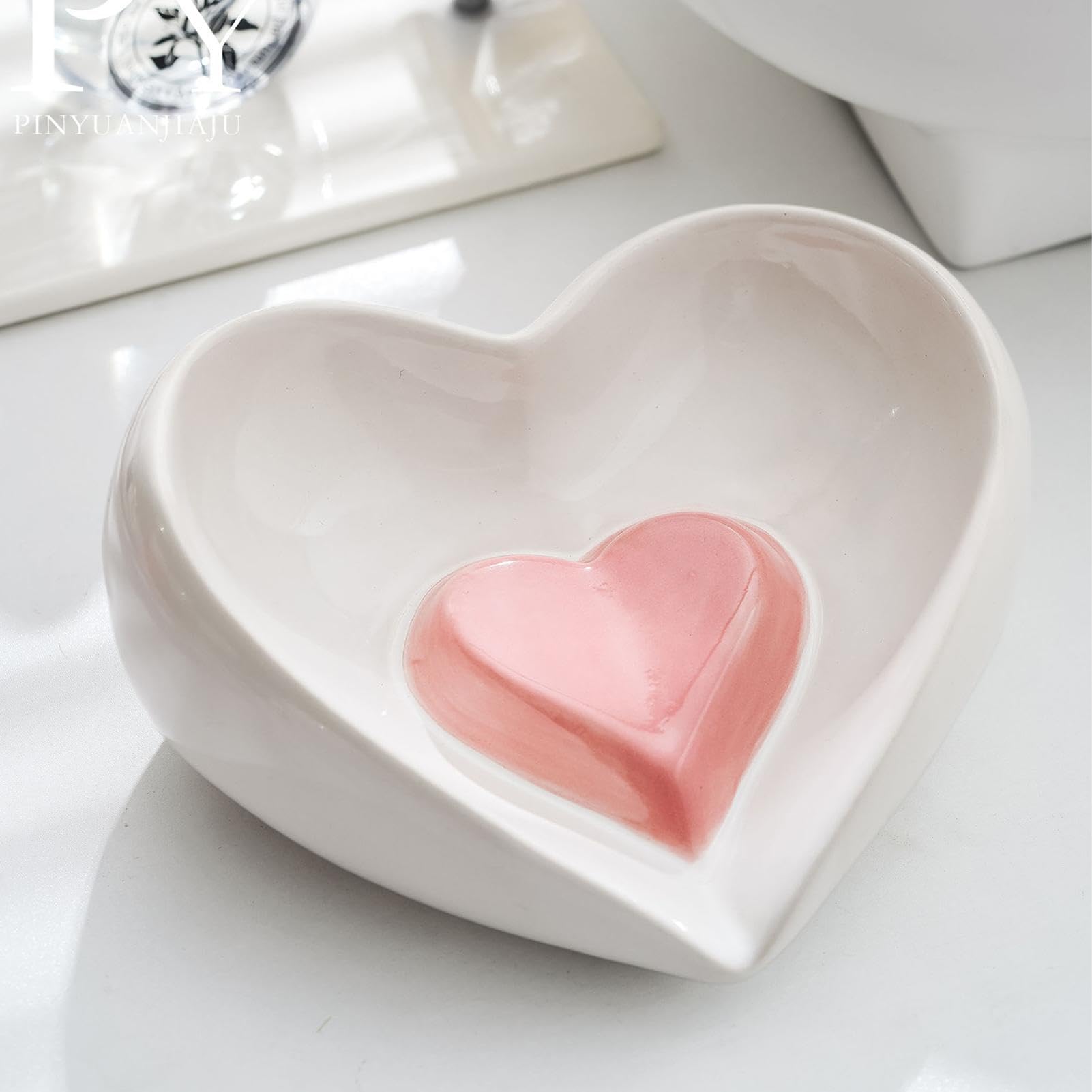 Tris in ceramica porta sapone, bicchiere per spazzolini e dispenser in ceramica