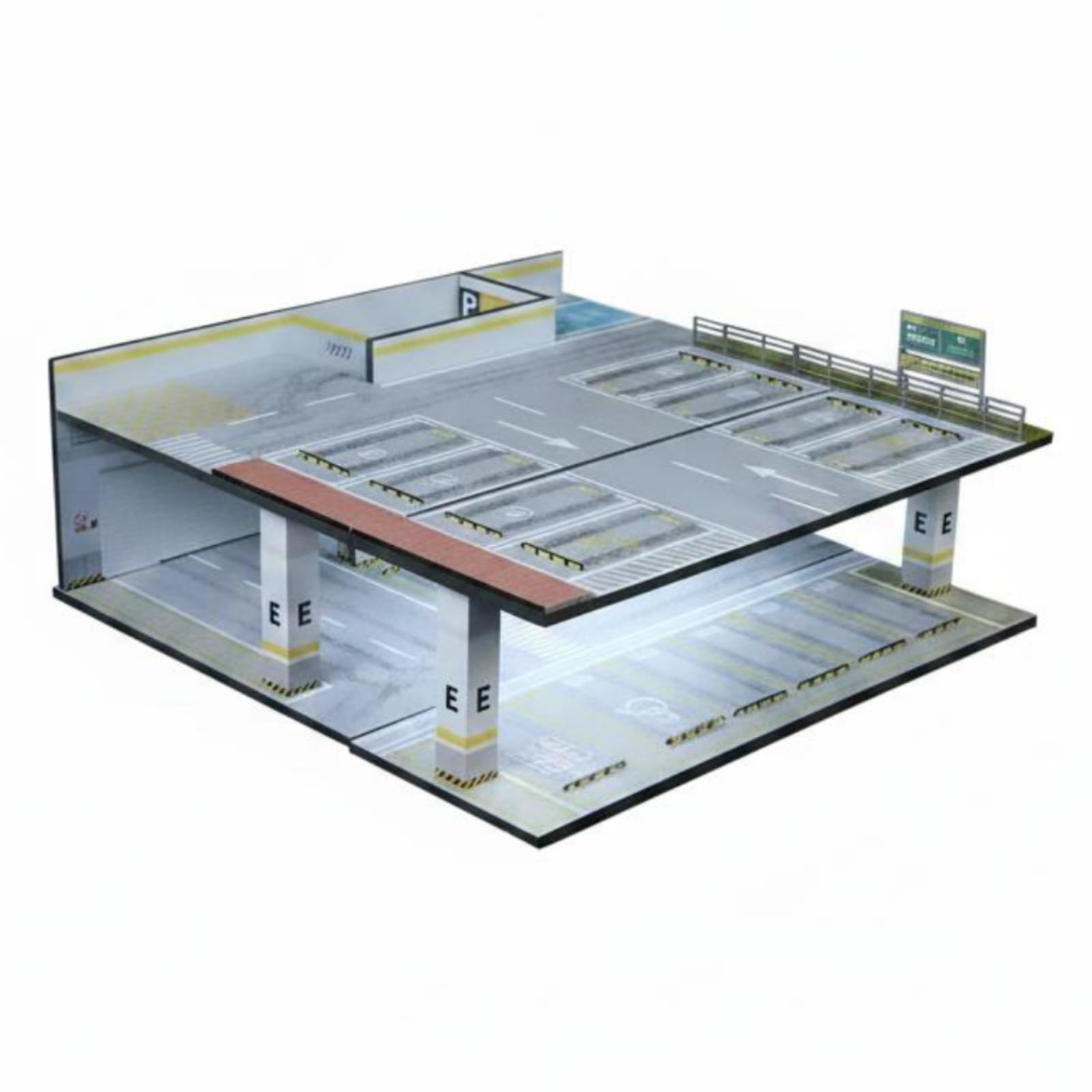 Toy Modello Garage Espositivo Diorama Auto Cittadino Scena Parcheggio Plastico Architettonico a Livelli con Illuminazione Interna in PVC E Adatto per, Scena 05 Del Garage Sotterraneo Con Luci