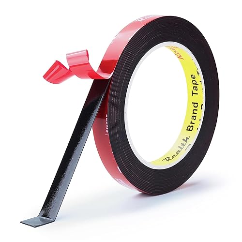 Cinta de montaje de doble cara, color negro, 0.5 pulgadas x 18 pies, compatible con 3M 5925, cintas de espuma de muy alta adherencia, adhesivo