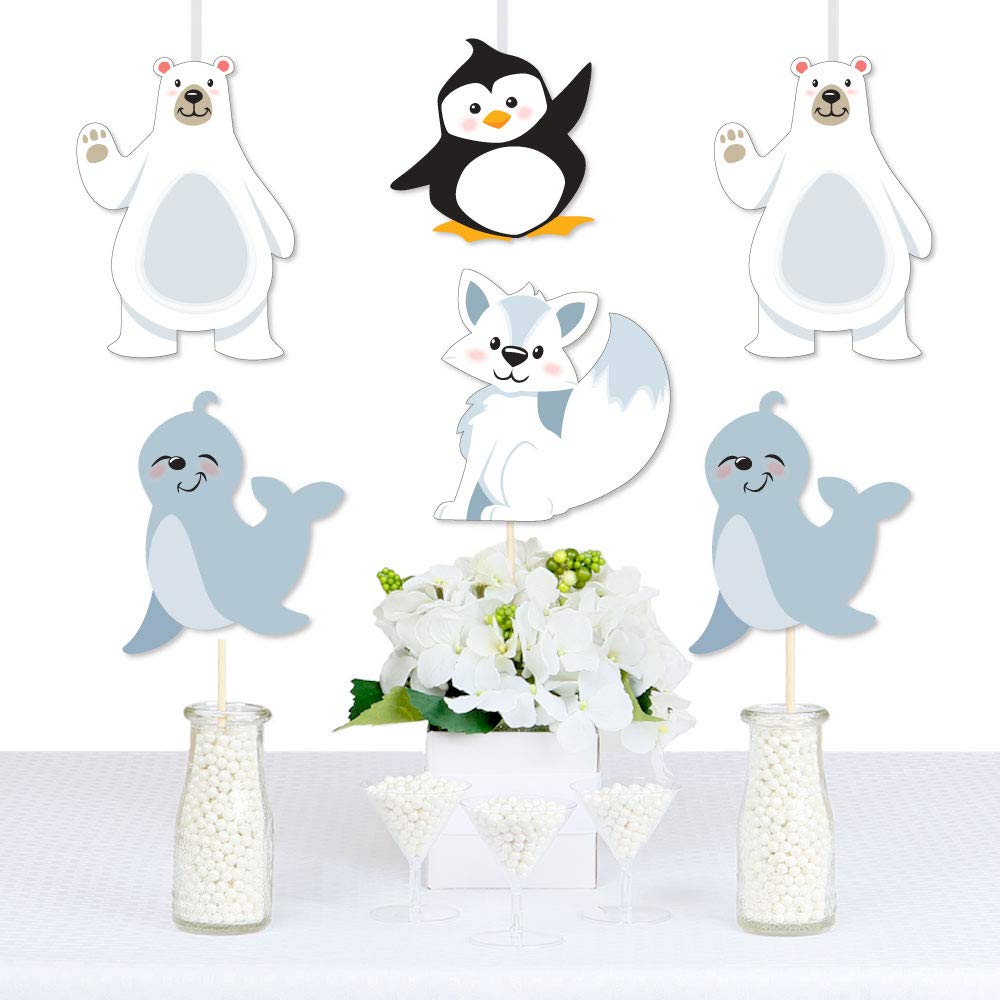 Big Dot of Happiness Arctic Polar Animals - Polar Bear, Seal, Penguin and Arctic Fox Decorations DIY Winter Baby Shower or Birthday Party Essentials - Set of 20