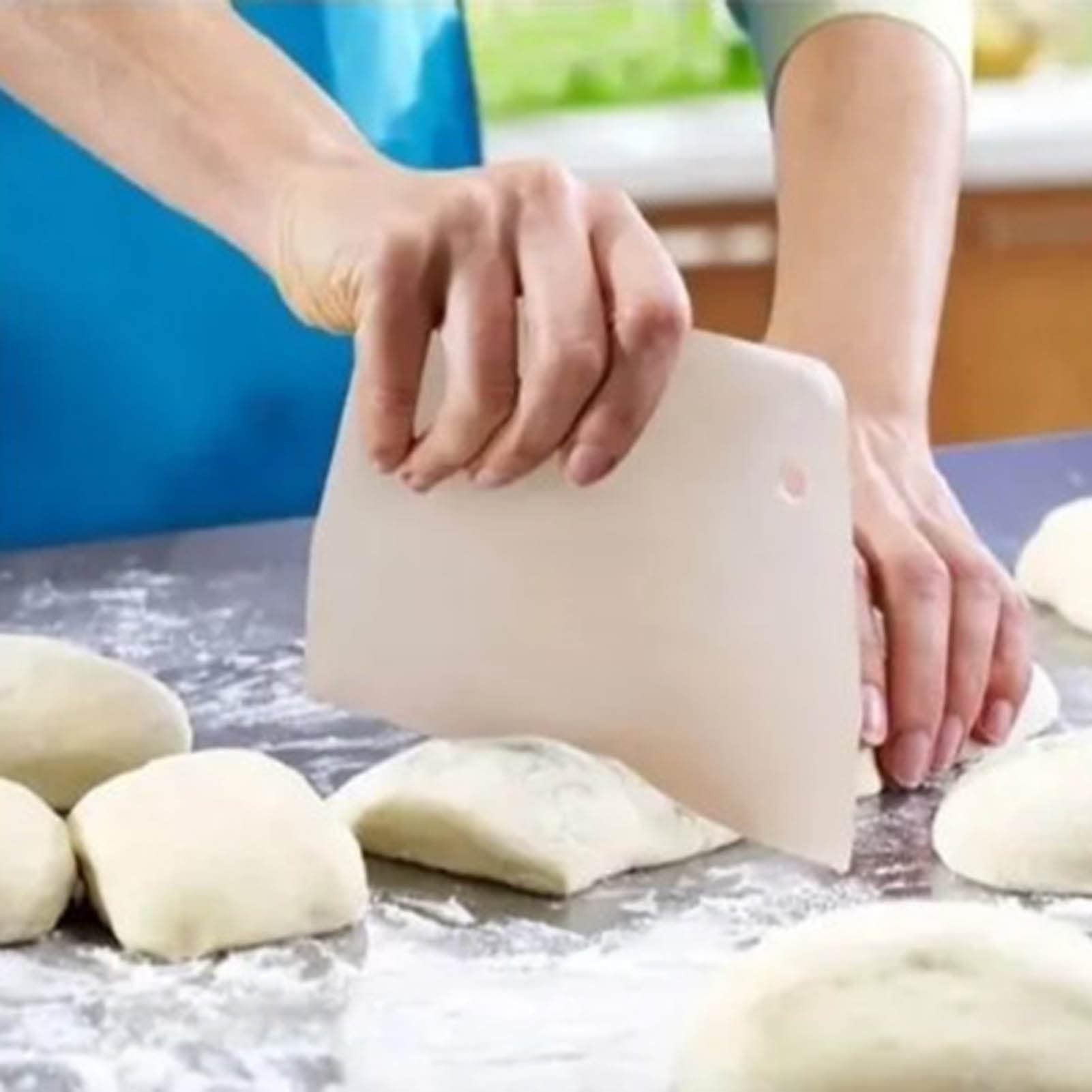 Dough Scraper Bowl Scraper Bread Cream Cake Pizza Cutter Bench Scraper Food Safety Flexible ABS Multi-Function Kitchen Scraper Tool for Dough, Pastry, Pizza, Bread Baking
