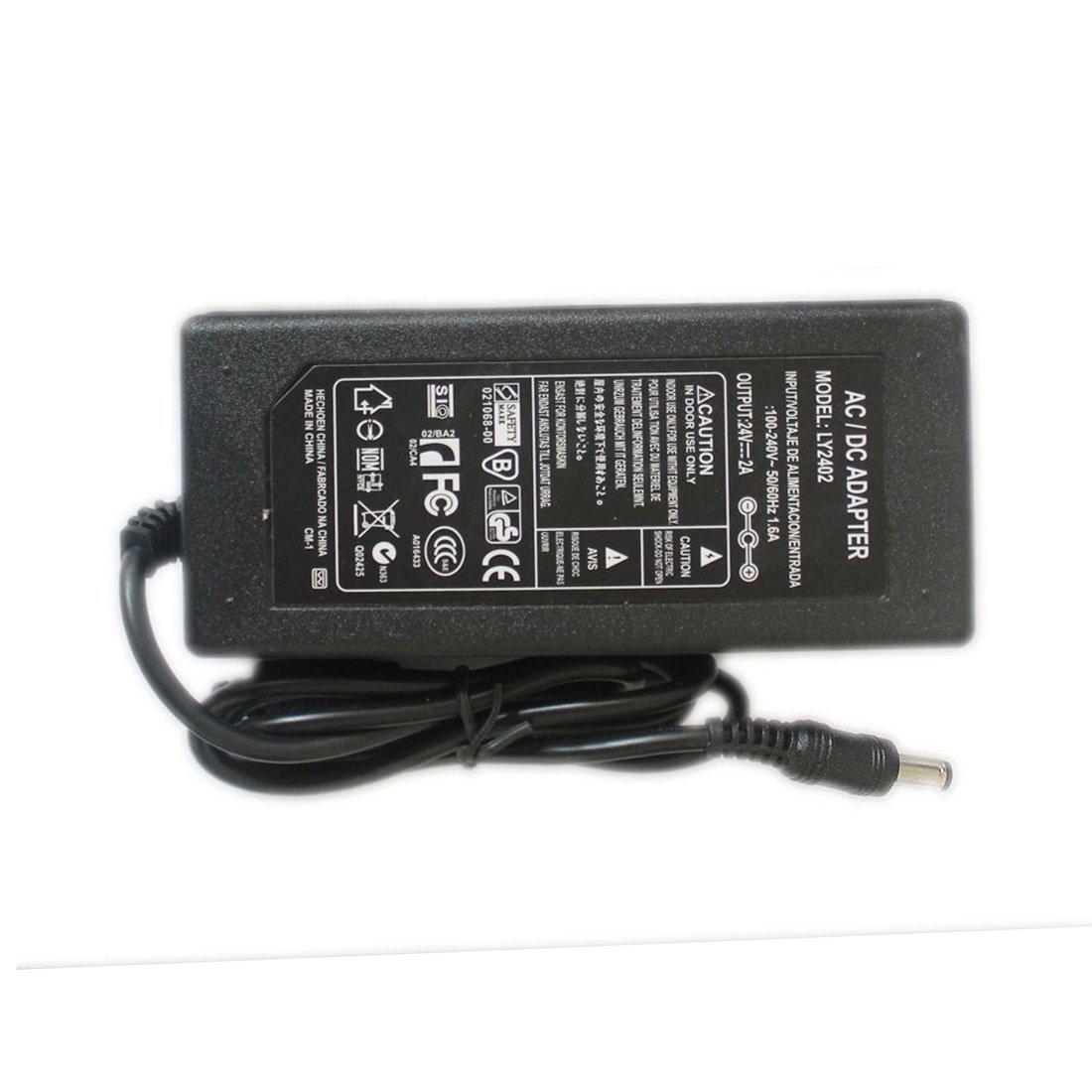 JOYLIT Alimentador 24V 2A 48W Transformador Voltaje de Entrada AC 100-240V a DC 24V, Fuente Alimentacion Adaptador para Tira de LED