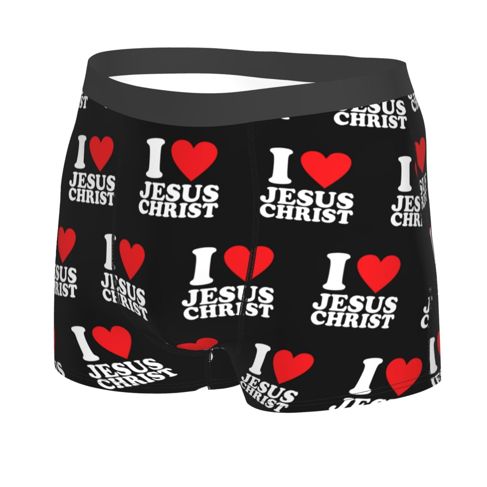 Kwqdozf Men's As Pic I Love Jesus Christ Performance Boxer Briefs