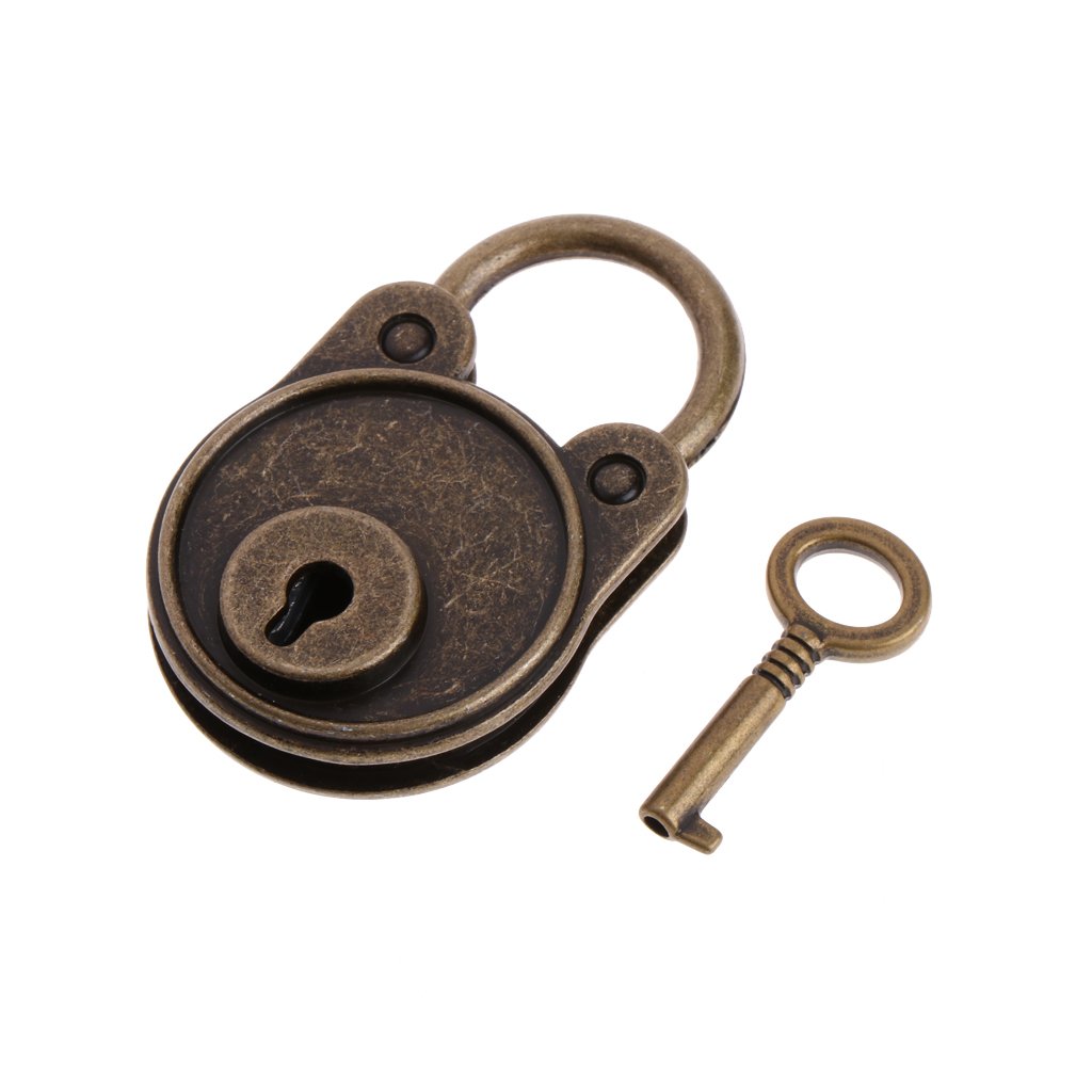 BOBEINI New Bear Vintage Old Antique Style Mini Archaize Padlocks Key Lock With key Bronze