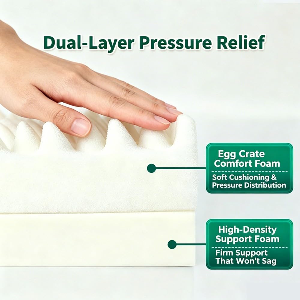 Sitzkissen Rollstuhl 45x40cm, Memory Foam Kissen Für Stuhl Und Rollstuhl, Ergonomisches Komfortkissen Mit Rutschfester Unterseite, Waschbarer Bezug, Unterstützung Für Langes Sitzen, Grau