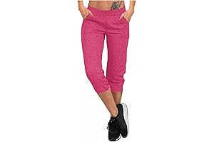 Capri Pants for Women Loose Fit Workout Sweatpants with Pockets