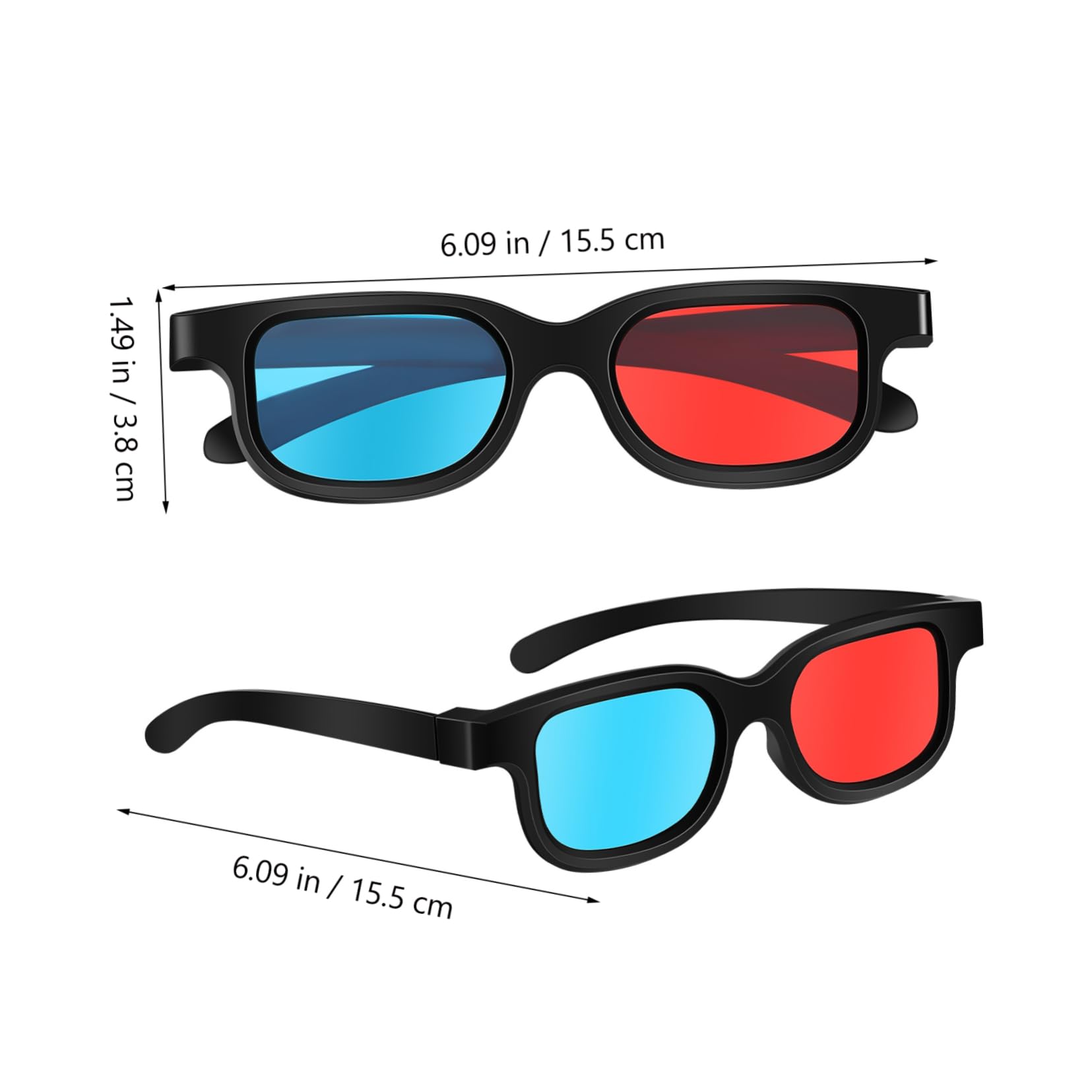 Hemobllo 10pcs Red- Glasses for Movies and Games Compatible with Computer Monitors Tvs and Projectors Lightweight Comfortable Viewing for All