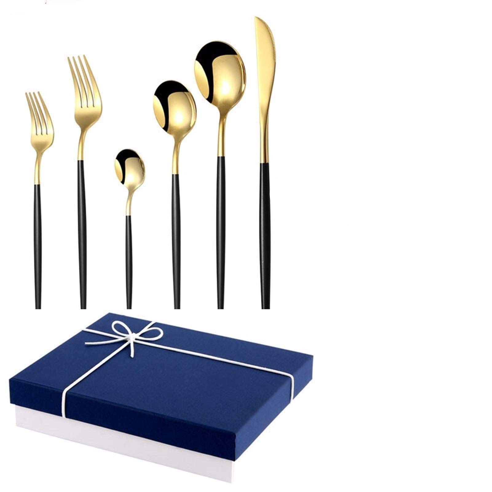 36 unids de acero inoxidable vajilla cubiertos de cubiertos espejo tenedor cuchara cuchara conjunto casero cena juegos de cocina horquillas cucharas cuchillas conjunto ecológico