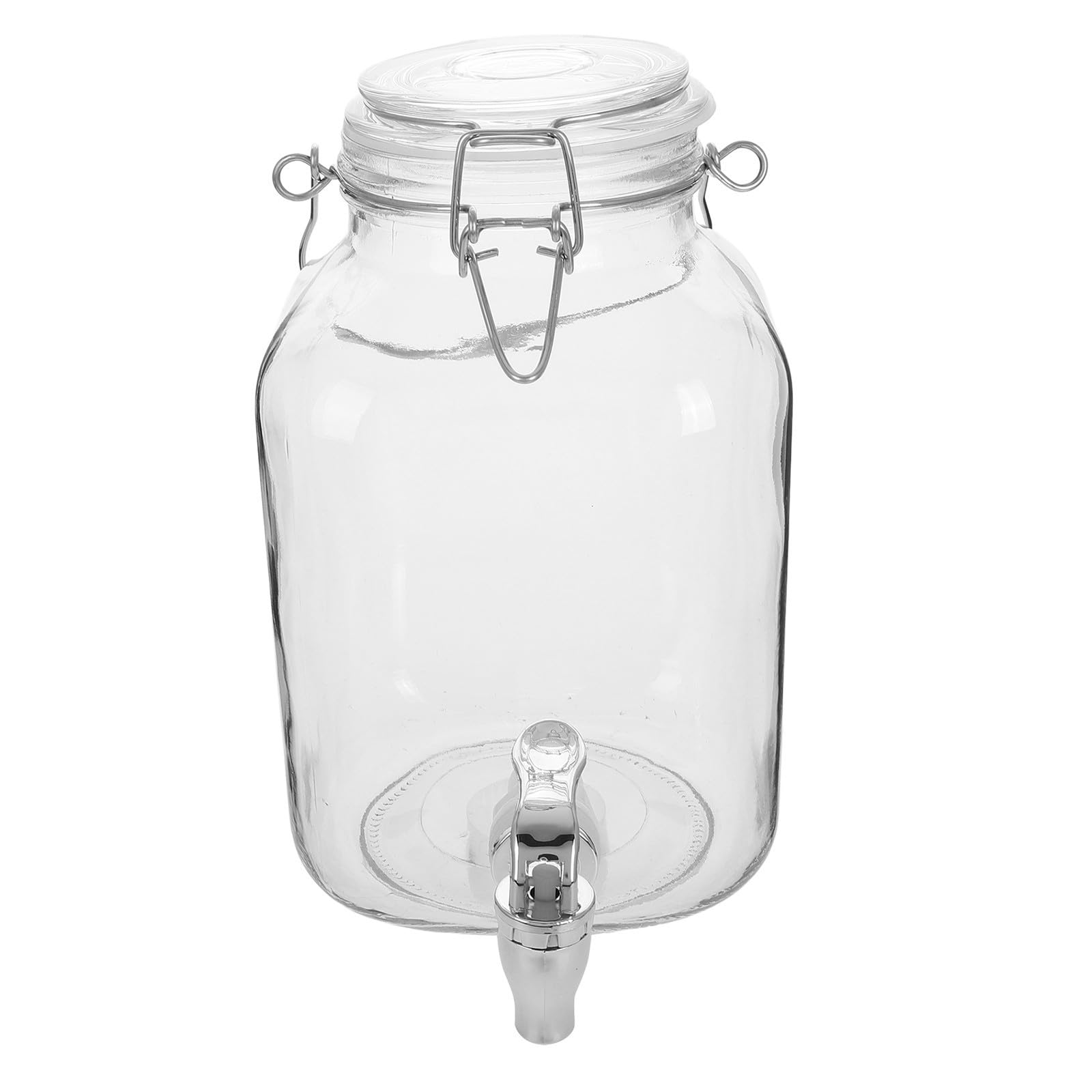 Tarro de Vidrio para Vino con Grifo, Capacidad 4, Boca Ancha