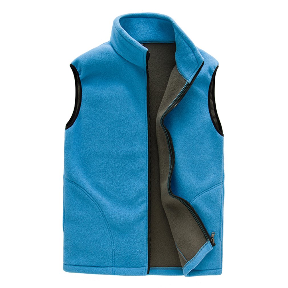 BOSOZOKU Mens Thermal Fleece Vest, Full Zip Gilet Sleeveless Casual Bodywarmer Waistcoat Outdoor Fleece Jacket