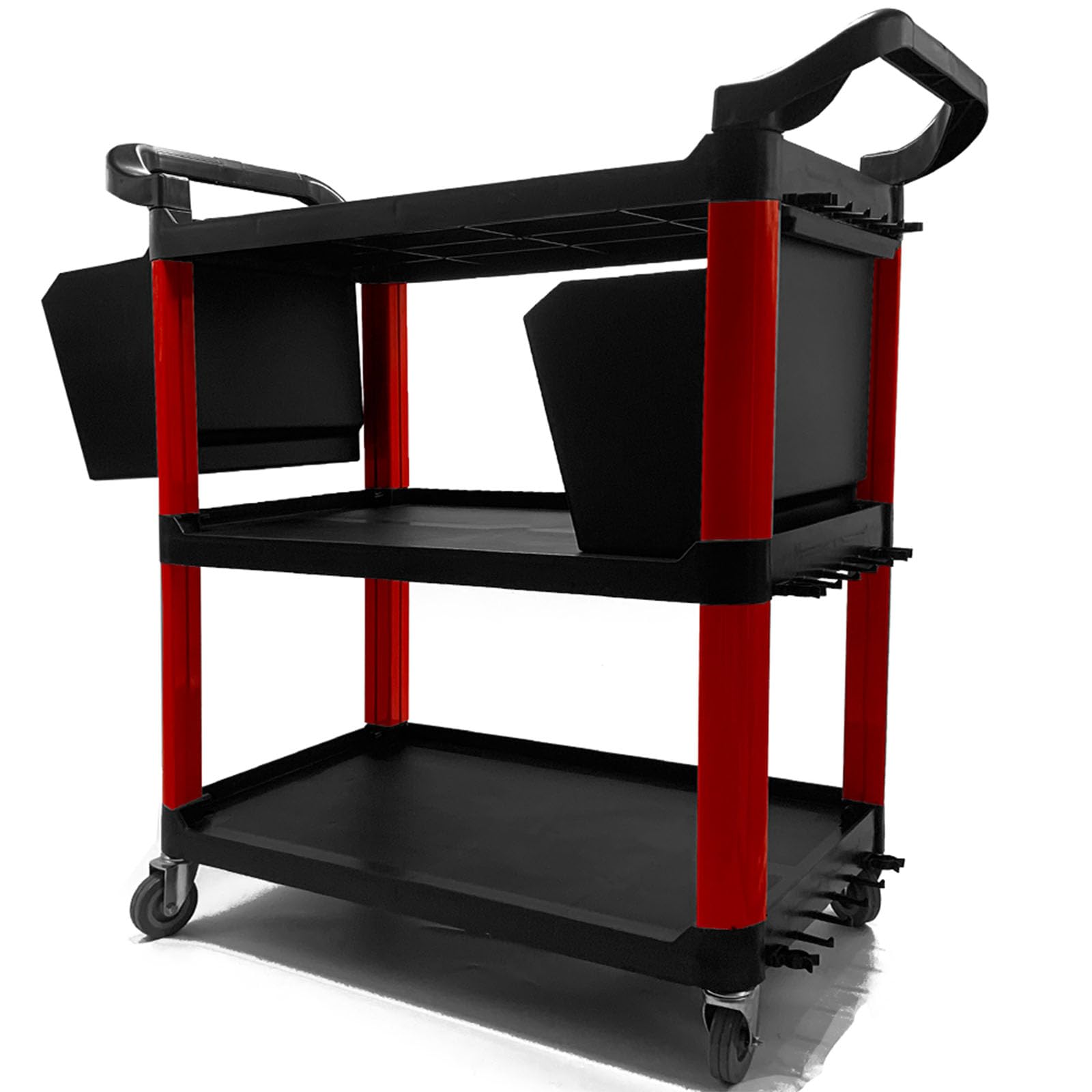 LJYKBFL 3-Tier Rolling Tool Cart with Wheels Mobile Storage for Garage Warehouse Workshop & Commercial Use & Convenient Utility Trolley