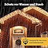 SALCAR LED Eisregen Lichterkette Außen 10m, Lichtervorhang Fenster Weihnachten Innen mit 400 LEDs, 31V mit 8 Modi und Memory-Funktion, Warmweiß #3