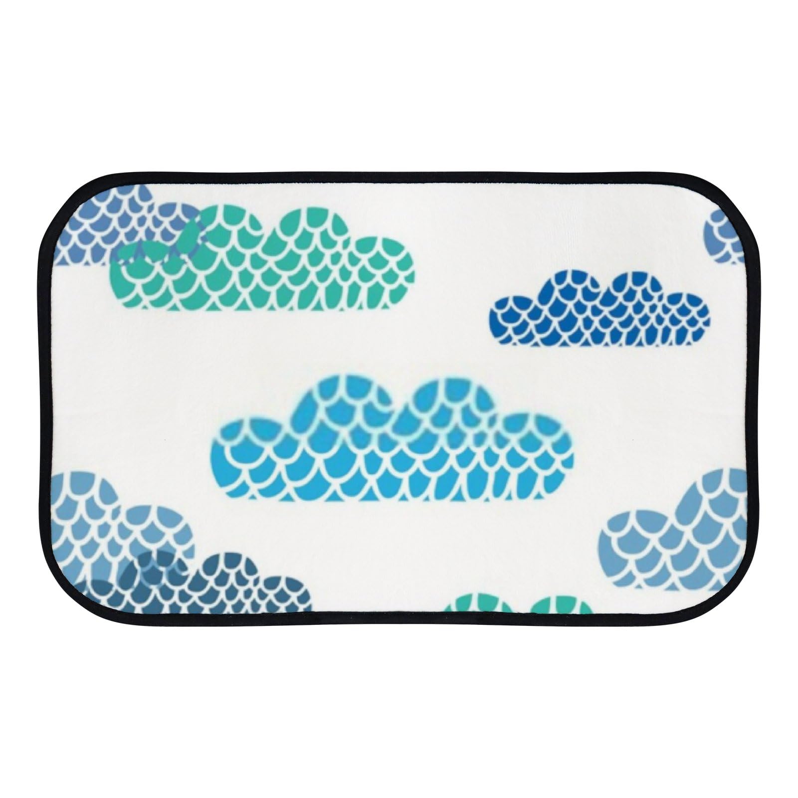 Nuansexi Bathroom Rugs Cute Clouds Floor Mats Non Slip Bathmat Doormat Tub Mat Coral Velvet Absorbent Entrance Carpet Mats Machine Washable Bedroom Decor