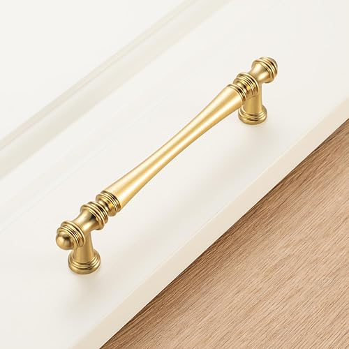 Miniatura 6 de KOOFIZO 10 Pack 5 Inch Brushed Gold Kitchen Cabinet Handles Gold Cabinet Pulls Gold Cabinet Hardware P30 for Cabinets Drawer Dresser Cupboard