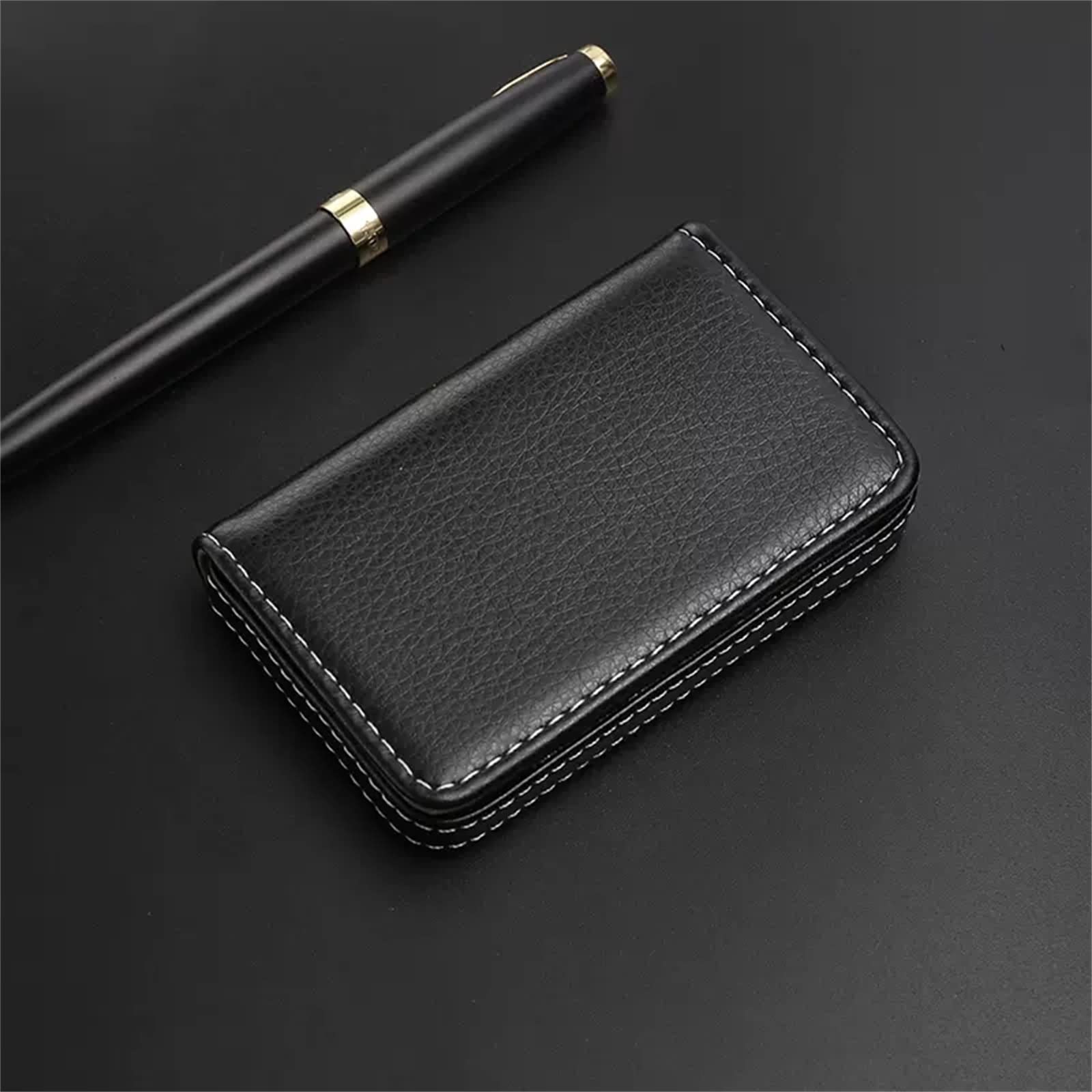Tarjetero para Hombre Y Mujer Tarjetero de Gran Capacidad for Tarjetas de Visita(Black)