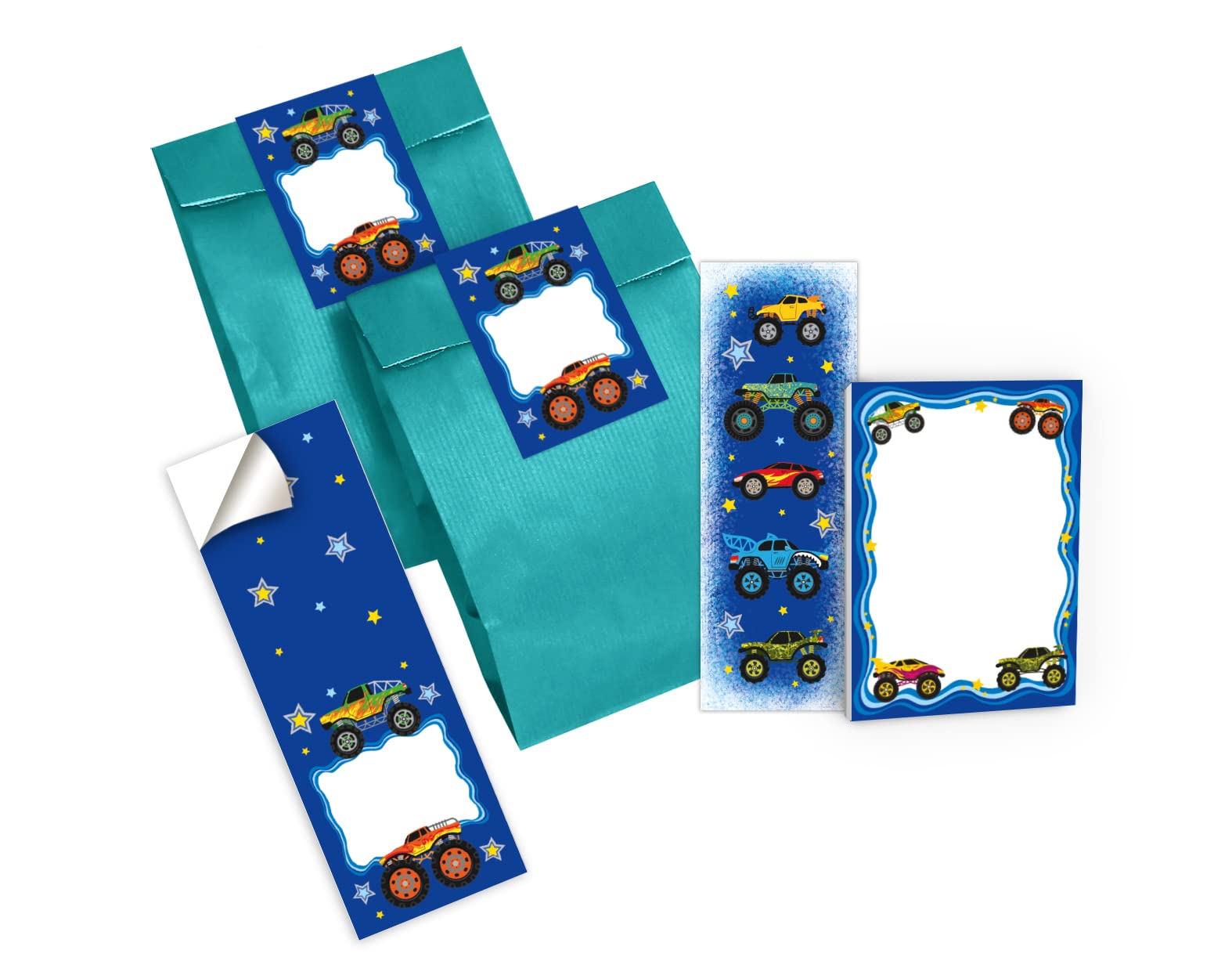 12 biglietti d'invito per il 4° compleanno dei bambini, quarto compleanno, ragazza, ragazzo, volpe, incl. 12 buste, 12 sacchetti/petrolio, 12 adesivi