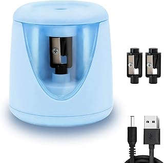 Electric Pencil sharpeners for Kids, Portable Battery Pencil Sharpener for Colored #2 No.2 HB Pencils (6-8mm), USB Powerd Pencil sharpeners for Artist Classroom School Work Office -Blue