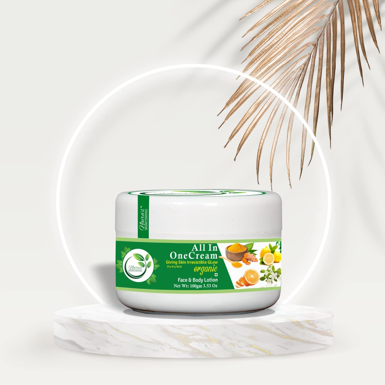 Naira's Organic Essentials - All-in-One Moisturizing Cream with Glycerin & Vitamin E for Dry Skin | Natural Hydration, Skin Tone Improvement & Stretch Mark Reduction | 100 GRAM