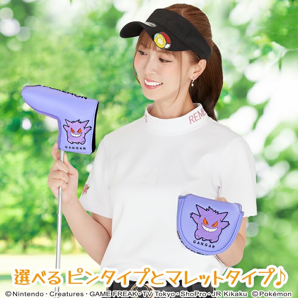 Pokemon Putter Cover, Pin-Type, Mallet Type, Gengar, Mallet Type, Magnetic Type, Licensed Product