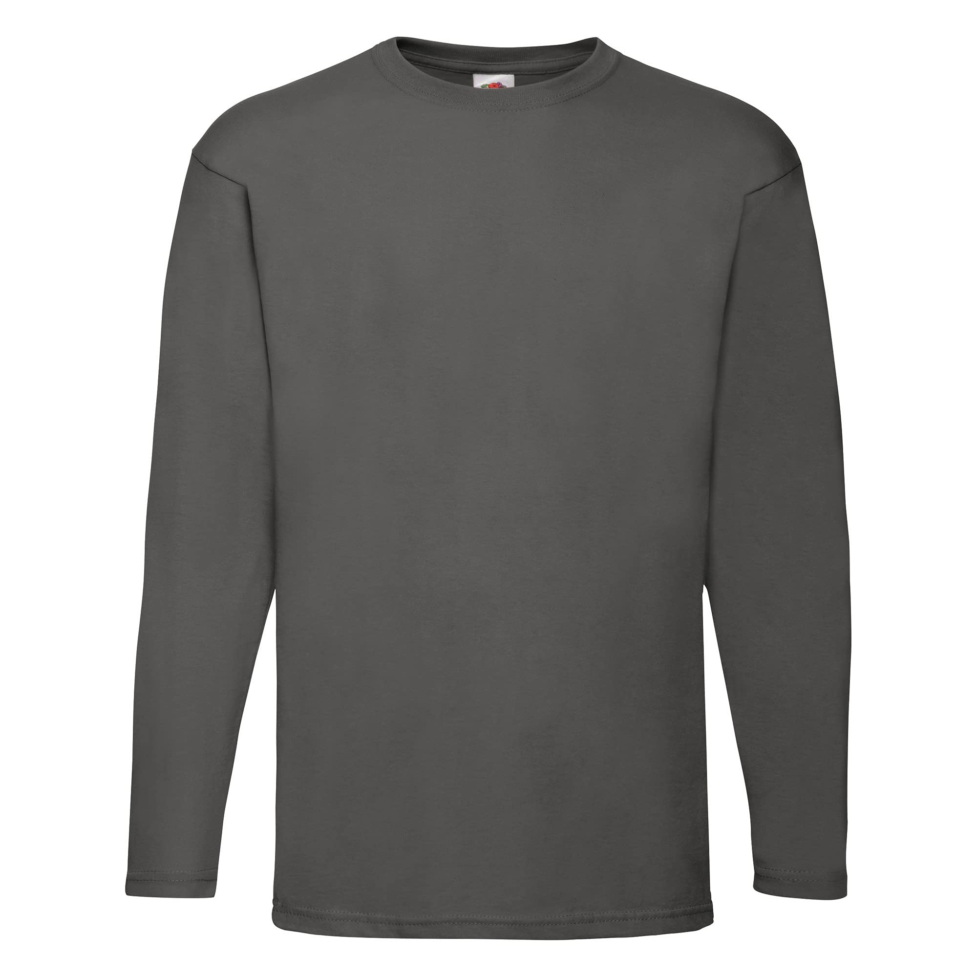 Fruit of the Loom Mens Valueweight Crew Neck Long Sleeve T-Shirt Light Graphite 2XL