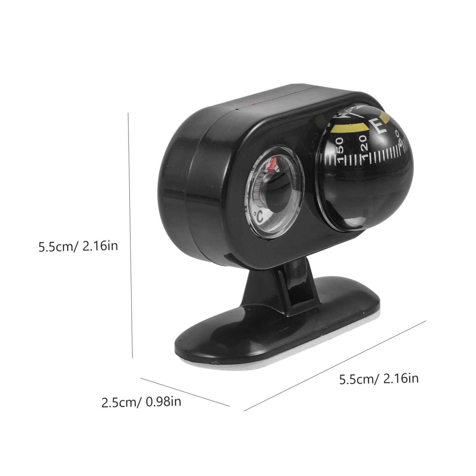 HANABASS Car Directional Compass Dashboard Ornaments Car Thermometer Compass Sturdy Plastic Easy to Install