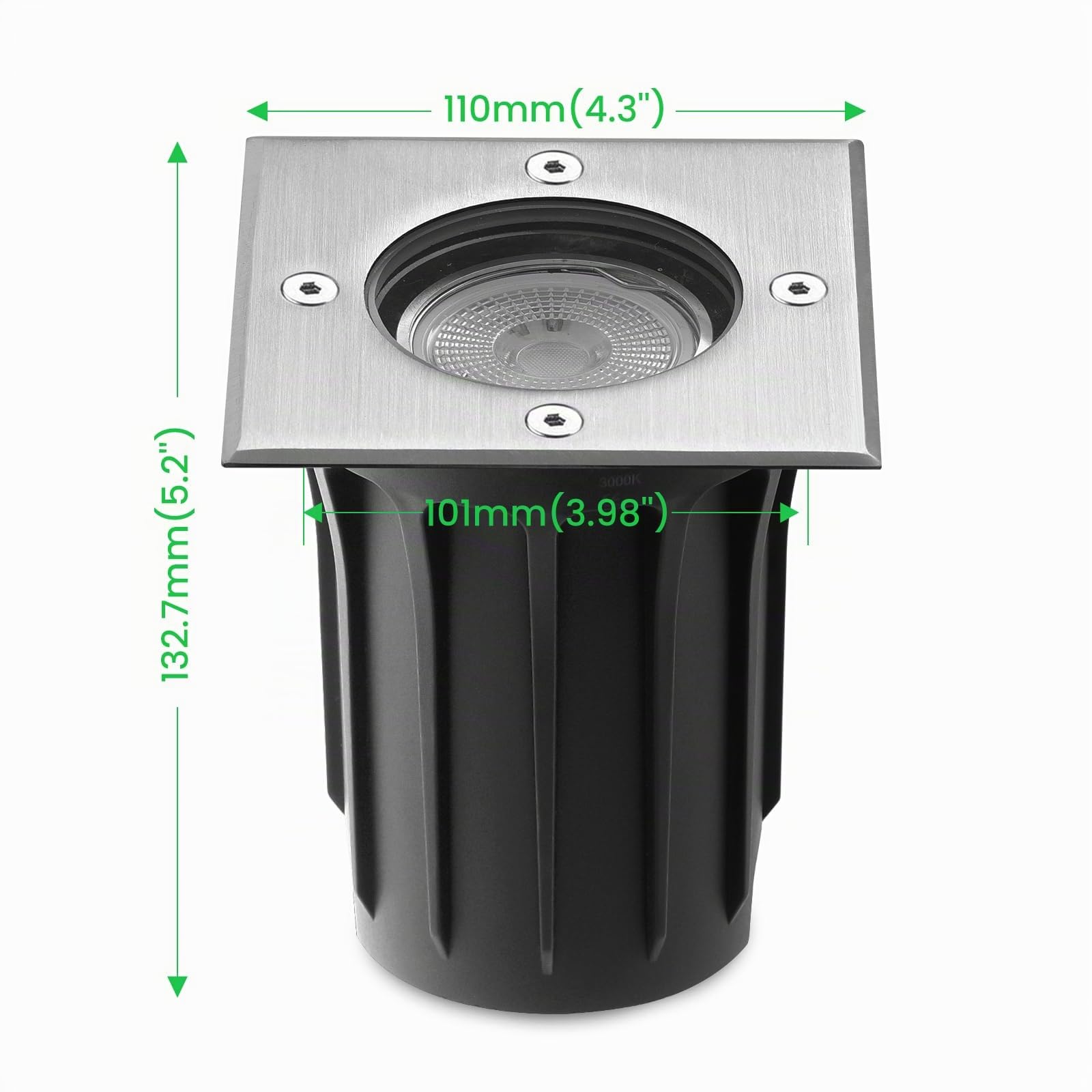 4pcs Faretti Led Esterno per Gu10 3w 230v Bianco Caldo 3000k, IP67 Impermeabile Faretti da Giardino, Faretti Incasso Esterni per Esterni, Giardino, Terrazza, Cortile, Passerella