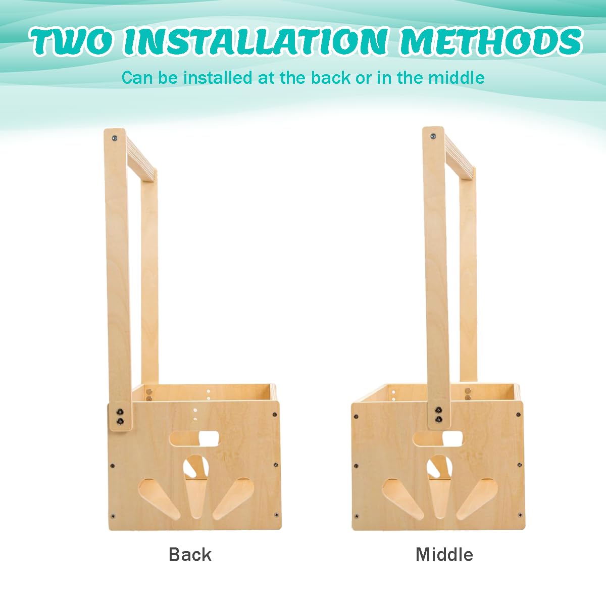 Singring Wooden Baby Shower Crate Closet, Baby Basket with Handle, Baby Storage Crate Hamper, Welcome Gift Basket for Newborn Boys Girls, Basket for Baby Shower Gifts New Parents