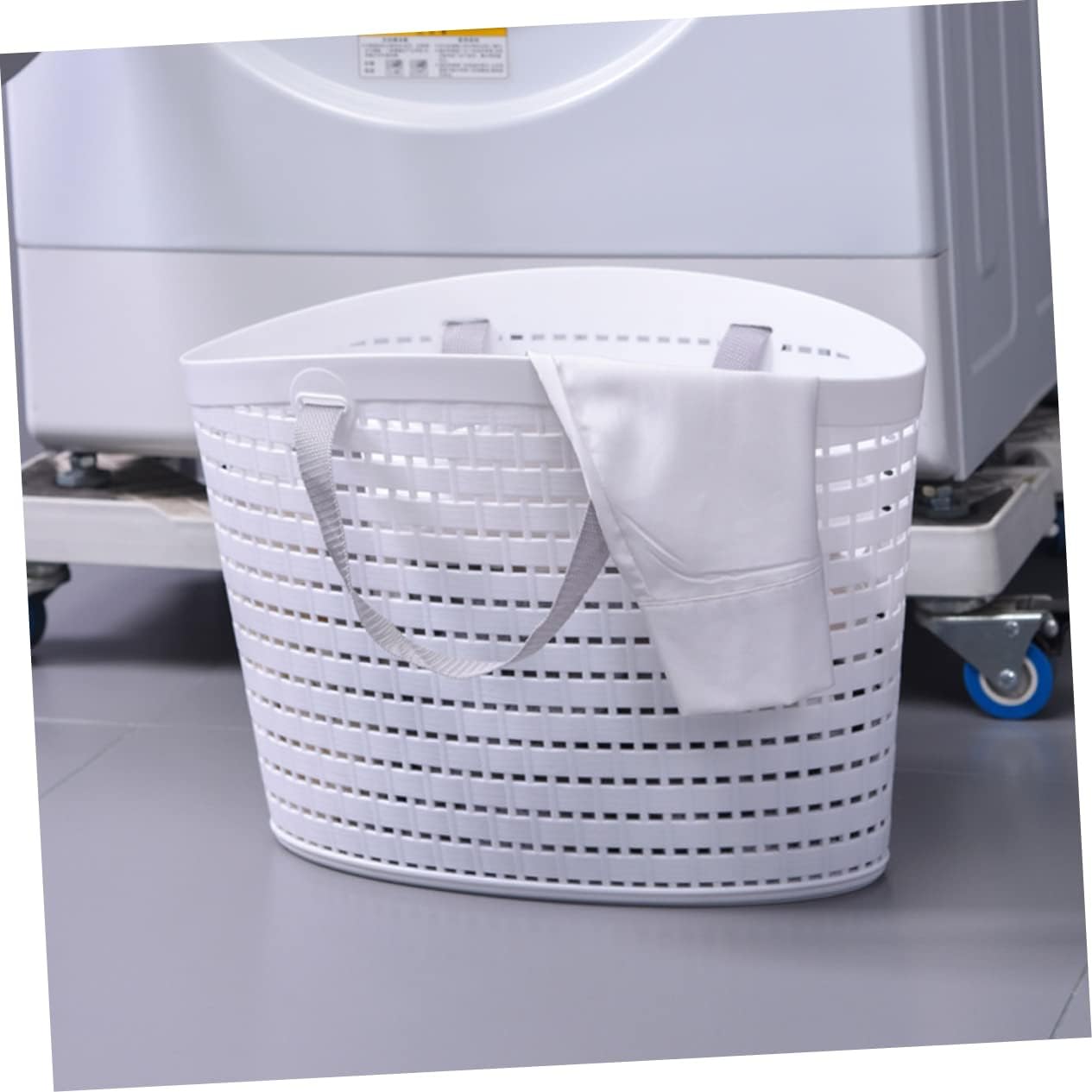 Black Plastic Hand Baskets 2 Pack Large Storage Baskets Handles for Laundry Toys Dorm