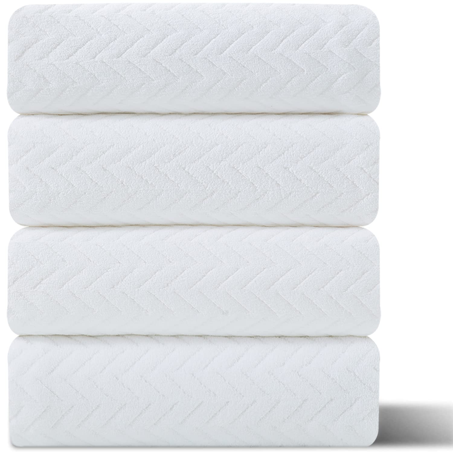 4 Pack Large Bath Towels Set 35"x70" White Oversized Bath Sheet Chair Towels, 600 GSM Ultra Soft & Absorbent Towels for Bathroom, Quick Dry Towel for Gym Hotel Camp Pool