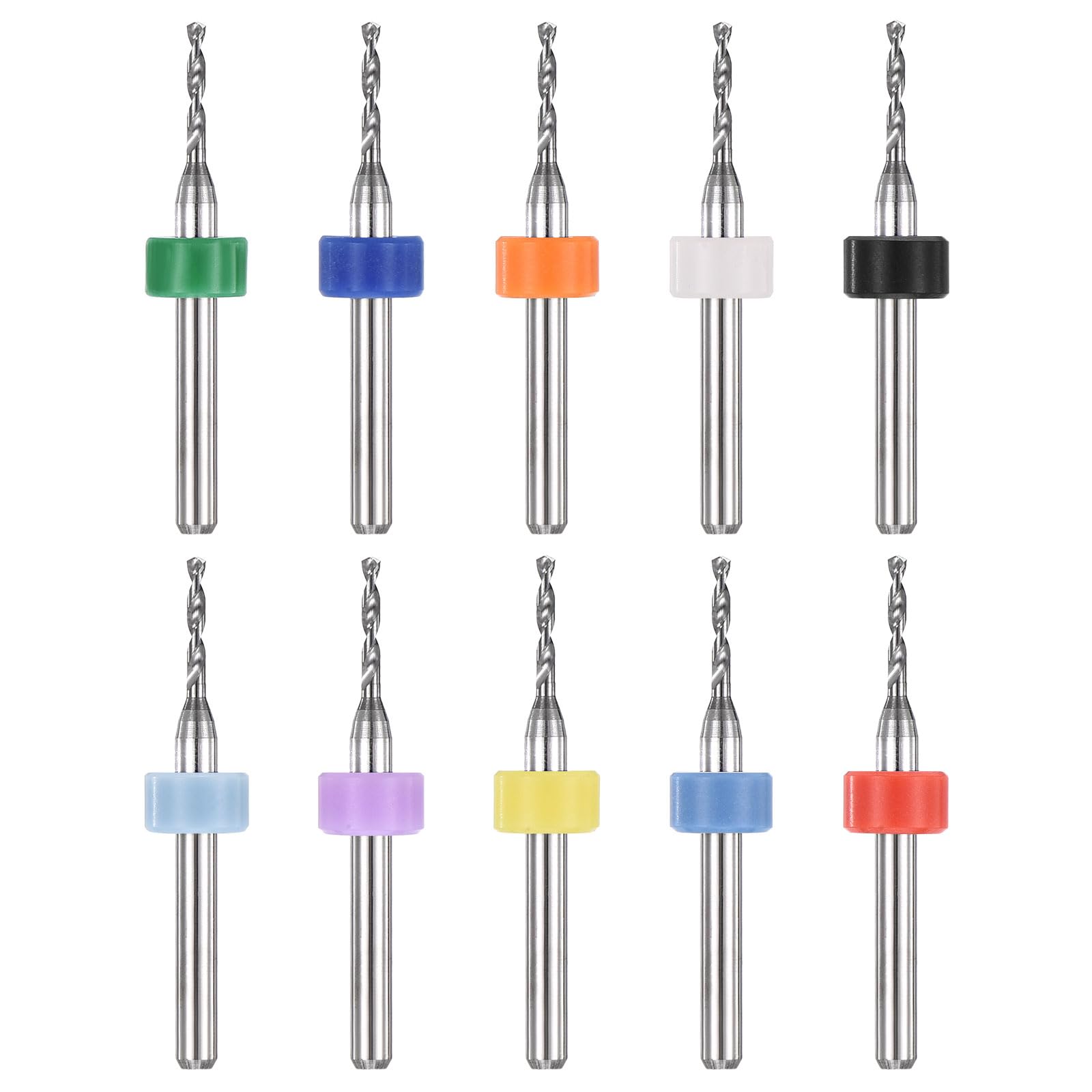 PATIKIL 10 Pack 1.45mm Micro Drill Bits 1/8" Shank Carbide Tungsten Steel 135° Mini Small Bits Print Circuit Board Drilling Tool for CNC Engraving Precision Machinery