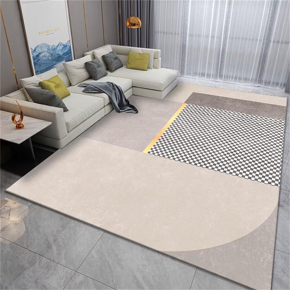 Tapis de jeu bébé anti-dérapant 200x260cm pour salon rectangulaire gris