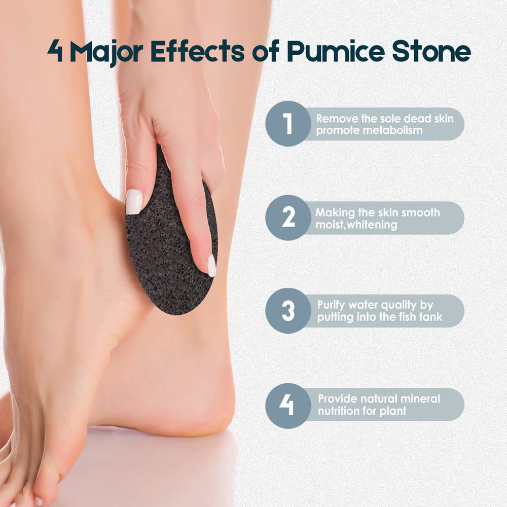 Foot Pumice Stone, Foot Scrubber Callus Remover, Exfoliation to Remove Dead Skin for Foot, Heel, Toes, Dry Dead Skin Scrubber Corn Remover Natural Foot File Massage Spa,Black : Beauty & Personal Care