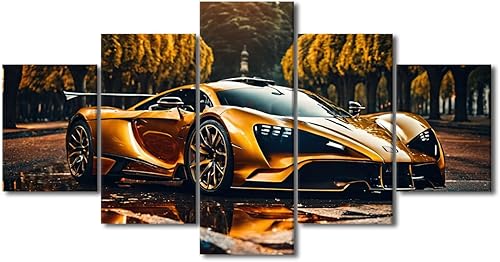 Miniatura 12 de TUMOVO Pintura retro para motocicletas, impresiones artísticas de motocicleta Cyberpunk, 5 piezas, lienzo, arte de pared, arte de pared Giclée,