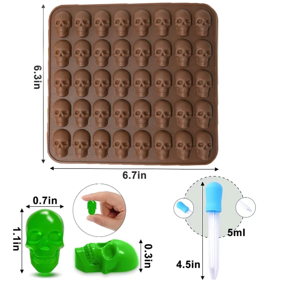 Totenkopf Silikonform 2 Stück - Halloween Schädel Form Für Schokolade & Candy