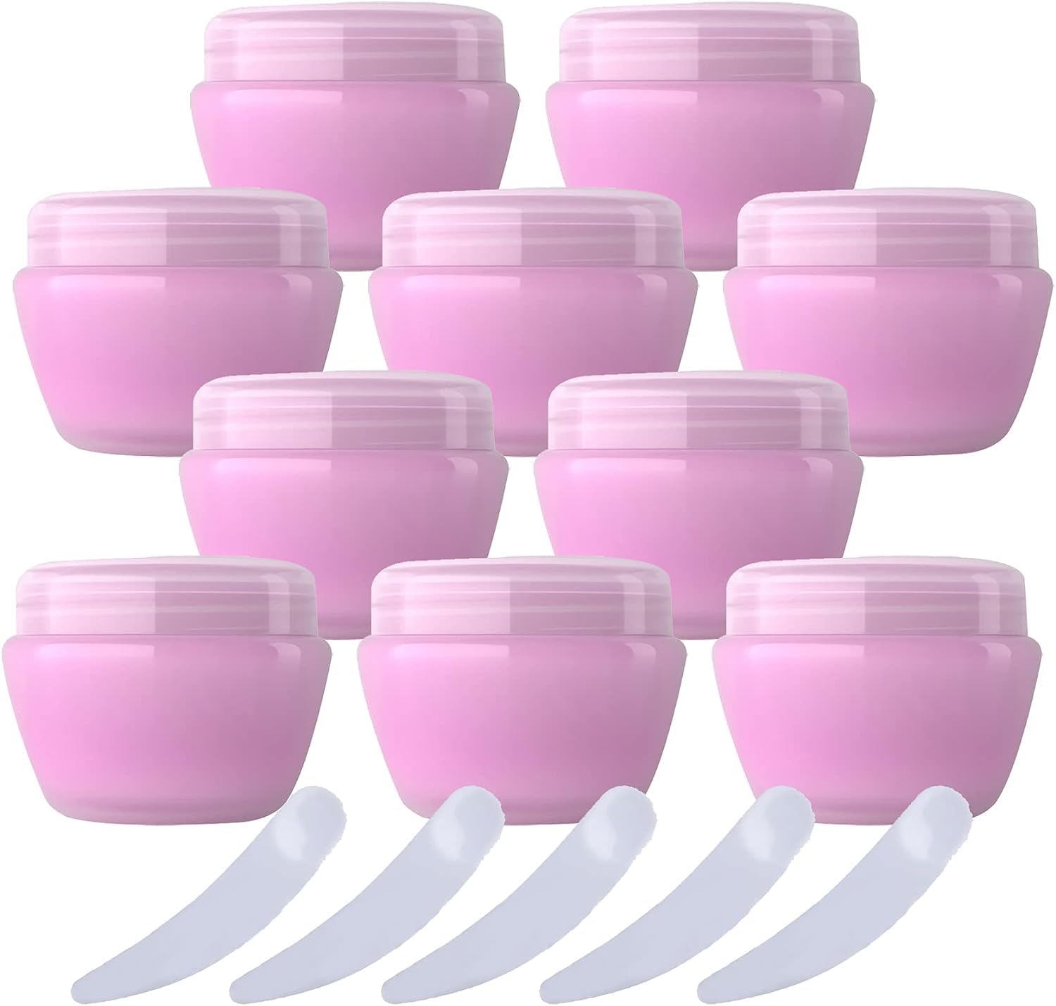 KRXSOBNV Cosmetic Jars, Pack of 20,Plastic Cream Jars Cosmetic Pots, Mushroom Shape Containers Storage Pot for Travel(Pink,10ml)